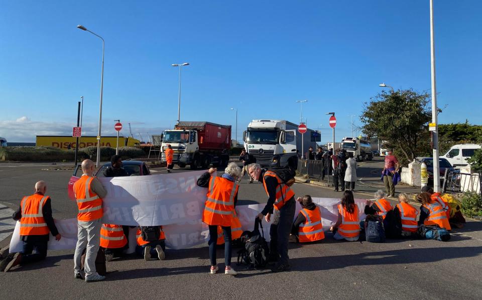 Protesters at Dover