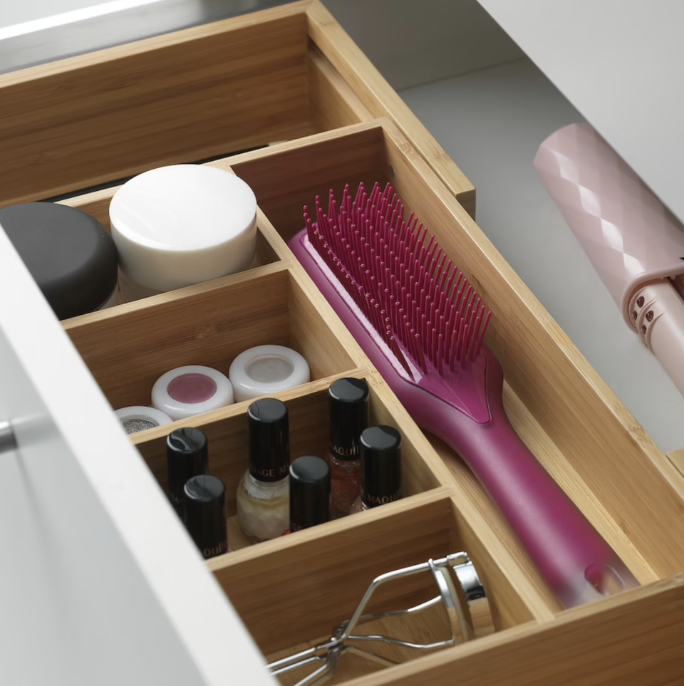<p> It can be easier to organize your drawers with the help of drawer dividers. &apos;A good set of drawer dividers can make it quicker to store your items and easier for you to find them,&apos; explains Jones. &apos;You can use plastic or acrylic dividers to help you avoid storing items together or on top of each other.&apos; </p> <p> We love the warm tones of the wooden divider from Ikea, but for something easy to clean (and see through) check out The Container Store for loads of options. </p>