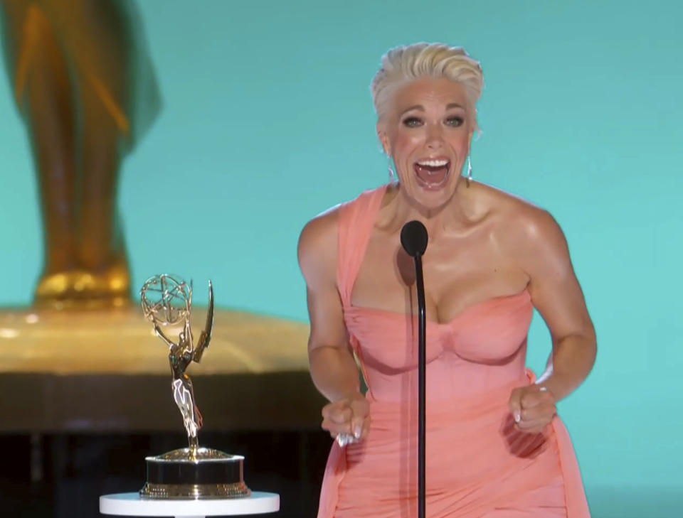 Hannah Waddingham accepted the award for outstanding supporting actress in a comedy series