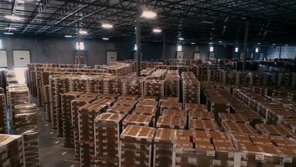 The warehouse full of millions of Pokémon cards boxed up and ready to be shipped