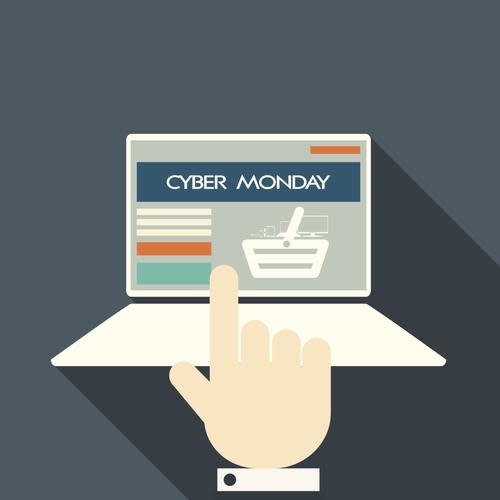 Illustration reading Cyber Monday