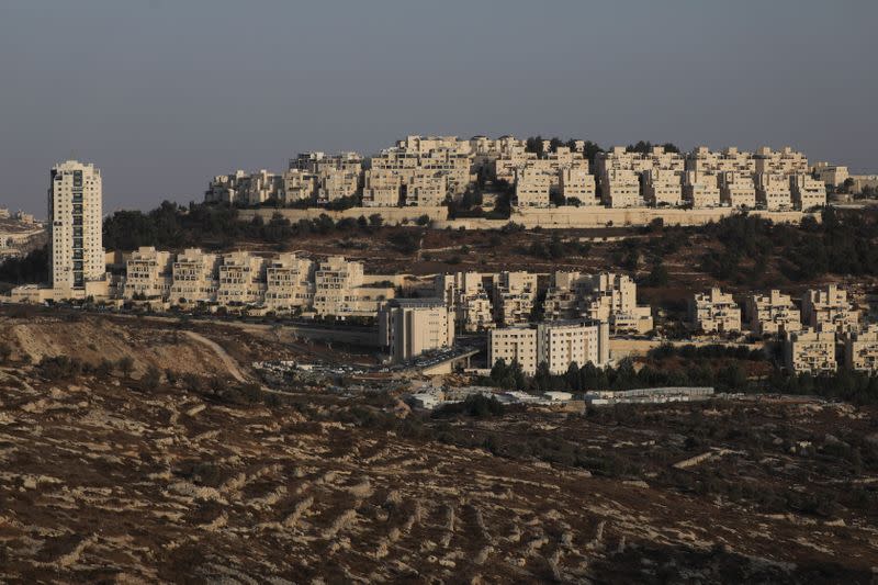 View shows the Israeli settlement of Har Homa in the Israeli-occupied West Bank