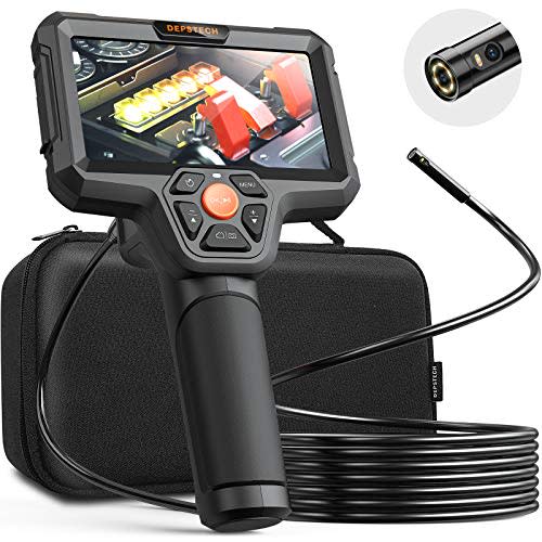 DEPSTECH Dual Lens Inspection Camera, Endoscope with 5" IPS LCD Screen, 7.9 mm HD Borescope, Se…