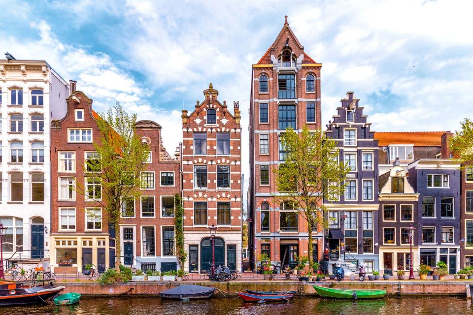 This is a photo of beautiful buildings in Amsterdam, the Netherlands