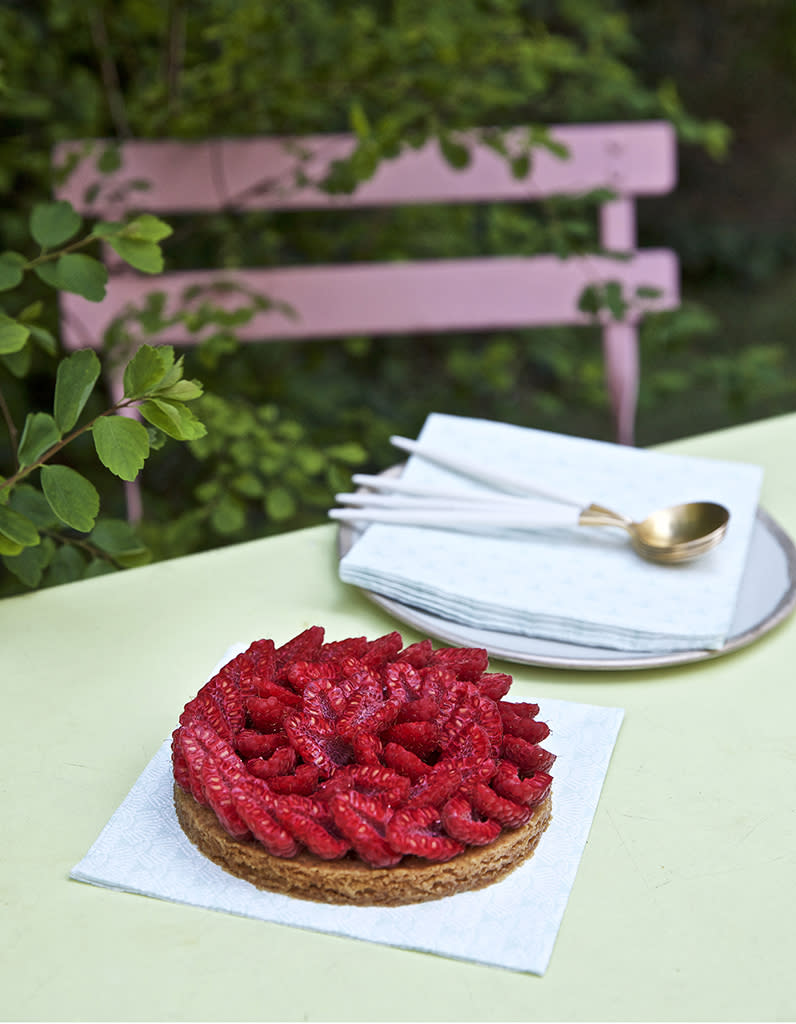 Tarte friable à la framboise