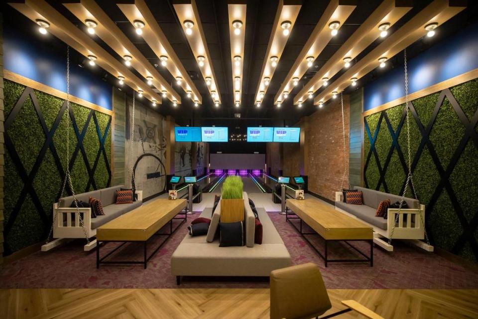 Main Event offers a VIP room with four private bowling lanes at its location in Lexington, Ky.