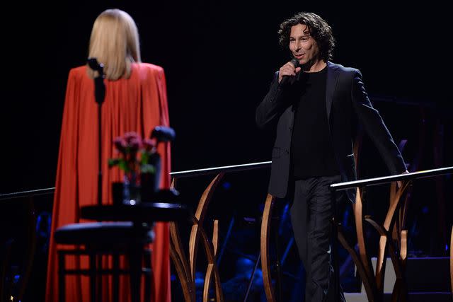 <p>Dave J Hogan/Getty</p> Barbra Streisand performing with her son Jason Gould at the O2 Arena on June 1, 2023 in London