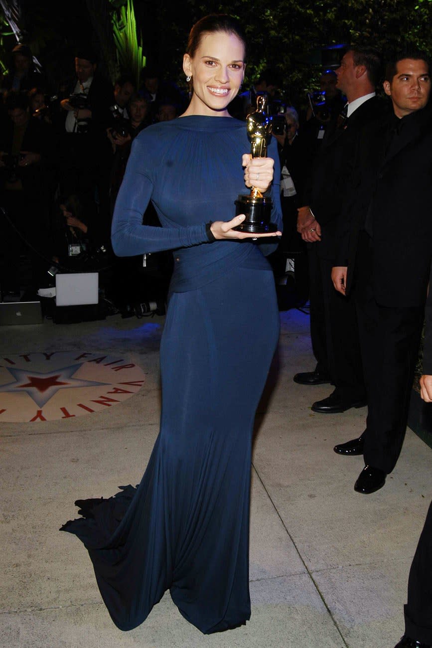 2005: Hilary Swank,* Million Dollar Baby*, in Guy Laroche.