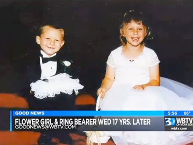 Adrian and Brooke have tied the knot in same church where they were a ring bearer and flower girl. Photo: WBTV/Facebook