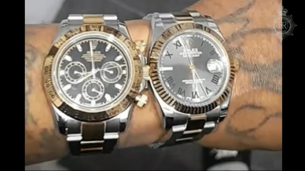 The victim’s watches turned out not to be genuine (Bedfordshire Police/SWNS)