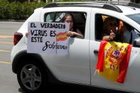 Protest against the government's handling of the coronavirus disease (COVID-19) outbreak, in Malaga