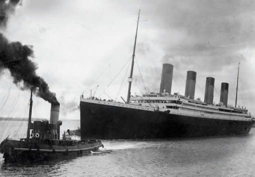 This file photo, recieved from Southampton City Council, shows the Titanic leaving Southampton on her ill-fated maiden voyage, on April 10, 1912. One of Australia's richest men, Clive Palmer, on Monday unveiled plans to build a 21st century version of the doomed Titanic in China, with its first voyage from England to New York set for 2016