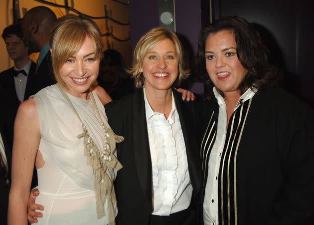 From left: Portia de Rossi, Ellen DeGeneres and Rosie O'Donnell in 2006. (Photo: Jeff Kravitz via Getty Images)