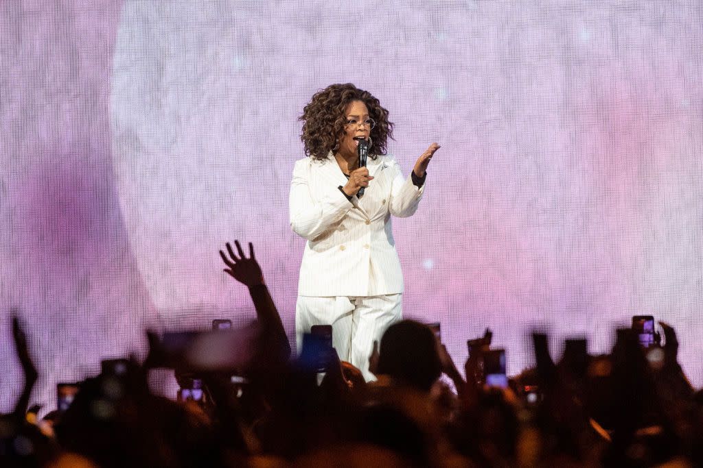 Oprah speaks onstage during 'Oprah's 2020 Vision: Your Life in Focus Tour' presented by WW (Weight Watchers Reimagined) 