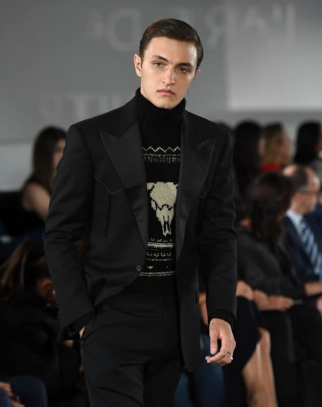 Bella and Gigi's younger brother, Anwar Hadid, modeled subtle and stylish pieces from the Ralph Lauren collection