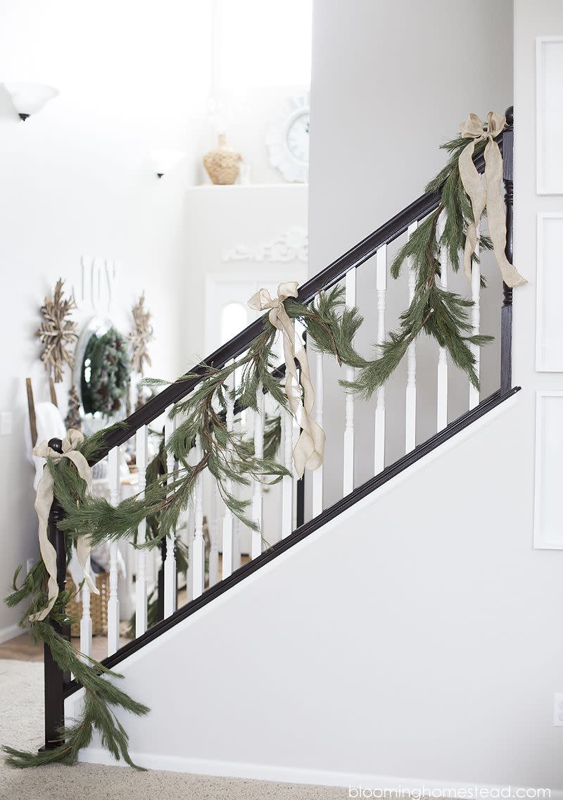 Understated Elegance With Pine Roping and Bows