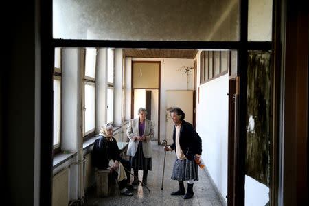 Internally displaced people are seen at a reception center Kladari Donji where IDPs live, near Modrica, Bosnia and Herzegovina, October 1, 2018. REUTERS/Dado Ruvic