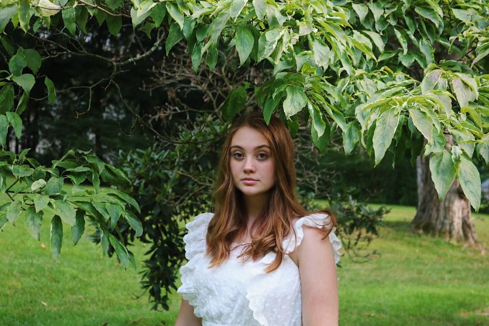 Delyth Phillips wears a dress she made herself.  (Photo: Courtesy of Delyth Phillips)