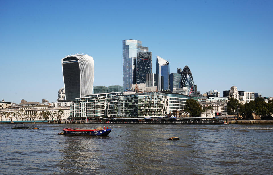 The City of London as seen from Potters Field, London.