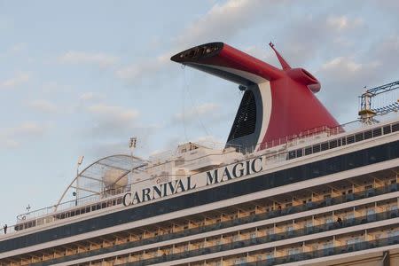 The Carnival Magic cruise ship is seen after reaching port in Galveston, Texas October 19, 2014. REUTERS/Daniel Kramer