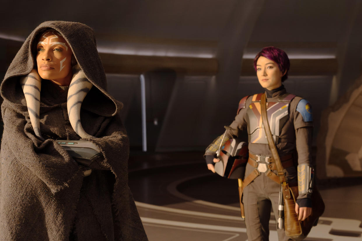  Ahsoka Tano (Rosario Dawson) and Sabine Wren (Natasha Liu Bordizzo) in Lucasfilm's STAR WARS: AHSOKA 