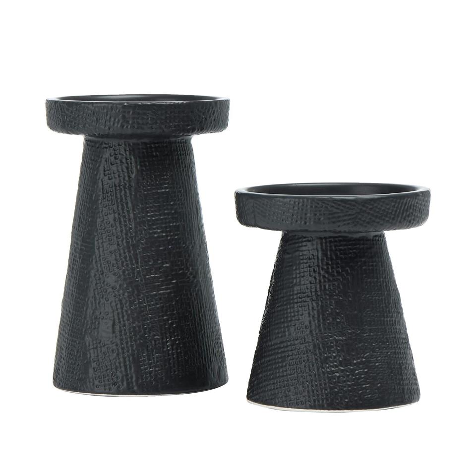 Main + Mesa Stoneware Pillar & Taper Candle Holders