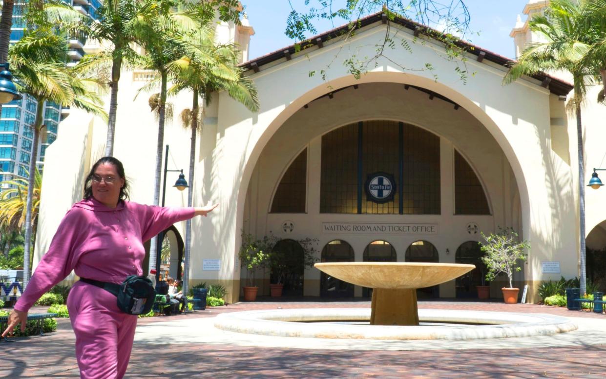 Carol Santa Fe (left) and her wife, the train station - Caters News Agency