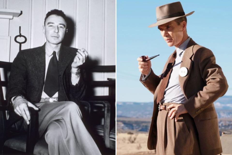 Dr. J. Robert Oppenheimer (left) played by Cillian Murphy (right) in Christopher Nolan’s BAFTA-winning film “Oppenheimer.” Corbis via Getty Images; ©Universal/Courtesy Everett Collection