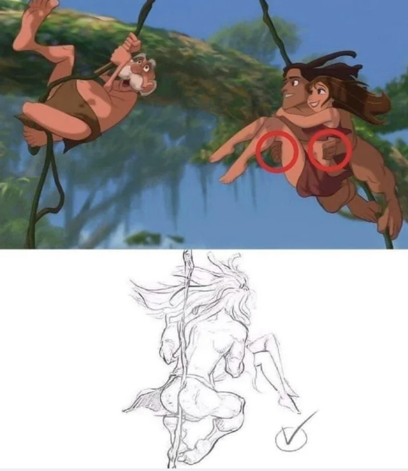 Screenshot of Tarzan with a drawing as well