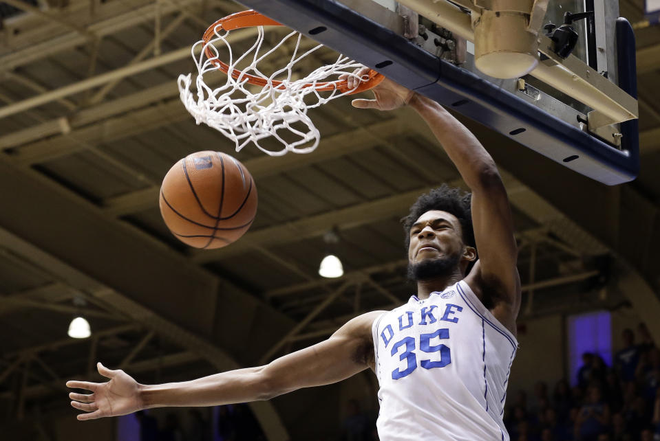 Marvin Bagley III is at risk of violating an NCAA bylaw because someone stole his likeness. (AP)