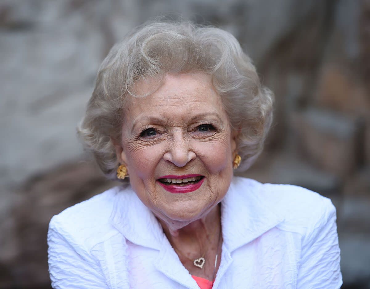 Closeup of actress Betty White attends The Greater Los Angeles Zoo Association's (GLAZA) 45th Annual Beastly Ball at the Los Angeles Zoo on June 20, 2015 in Los Angeles, California