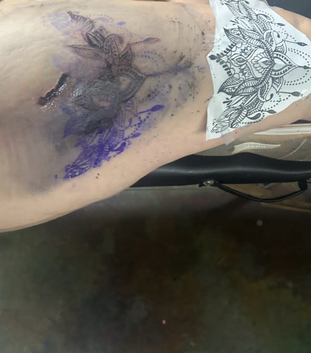A Las Vegas tourist said she is planning to file a lawsuit against a tattoo shop after she received a tattoo from an artist who did not have a valid body art card. (Courtesy of Melissa)