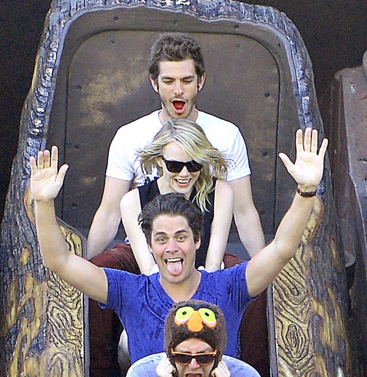 EXCLUSIVE: After having a beach day, Andrew Garfield continued his birthday celebration with a day at Disneyland with his girlfriend Emma Stone. The real life 