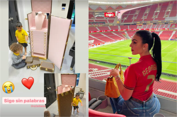 Gerogina Rodriguez a reçu cette coiffeuse de Cristiano Ronaldo. Elle est signée de Louis Vuitton.