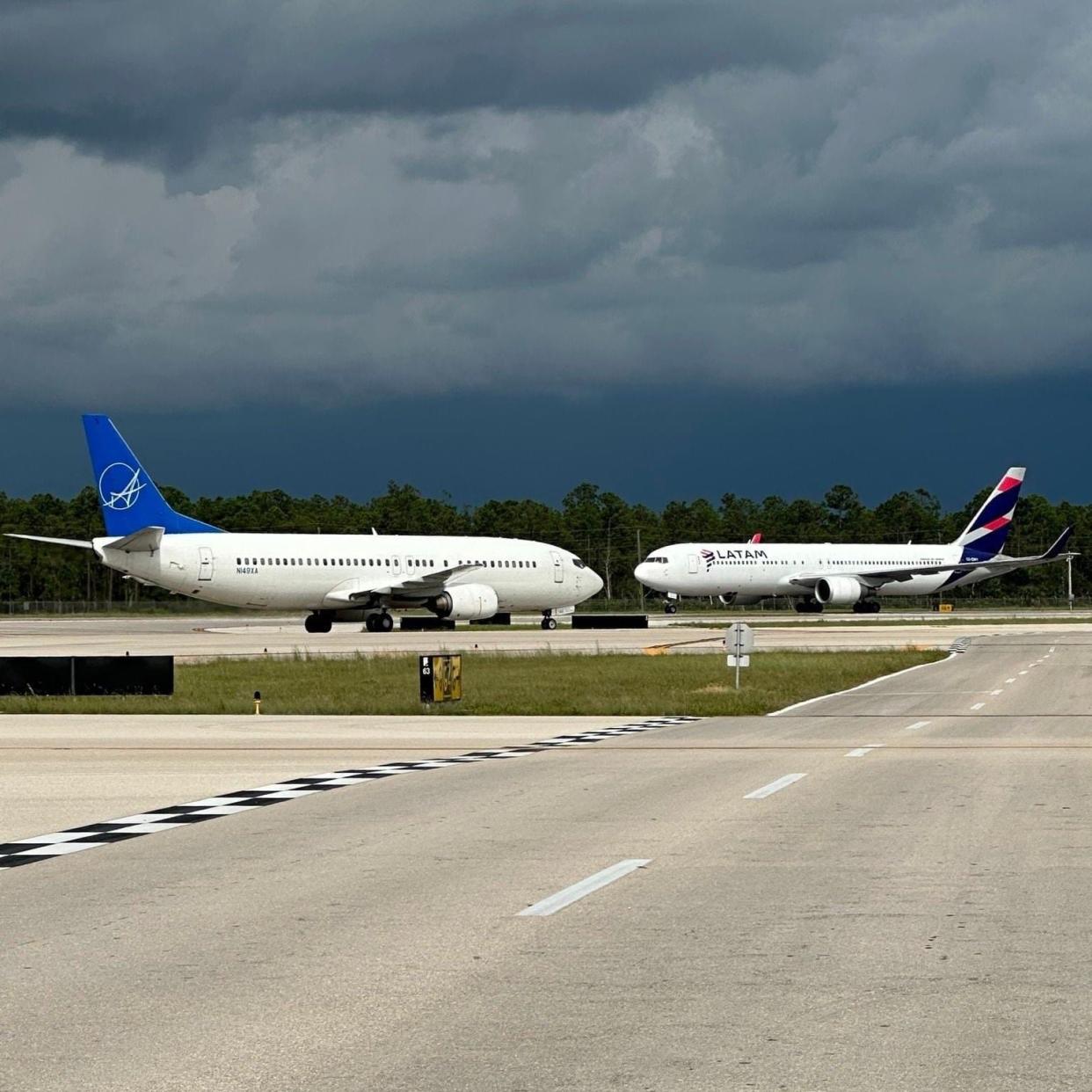 The runway at Southwest Florida International Airport (RSW) was a little more crowded than usual on Aug. 17, 2023 when 23 flights had to be diverted to the Fort Myers airport because of unsafe weather conditions at other Florida airports.