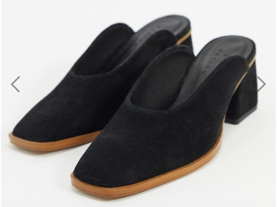 ASOS Signal premium leather mid-heeled mules, S$74.11 (was S$92.64). PHOTO: ASOS