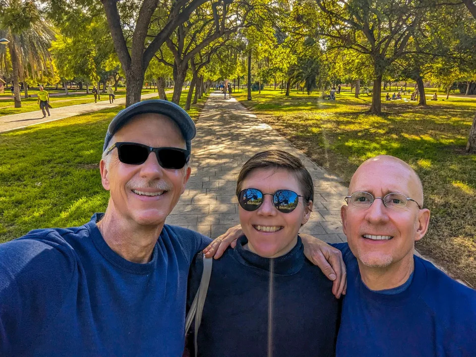 Michael, Marianne, and Brent in Turia Park. 