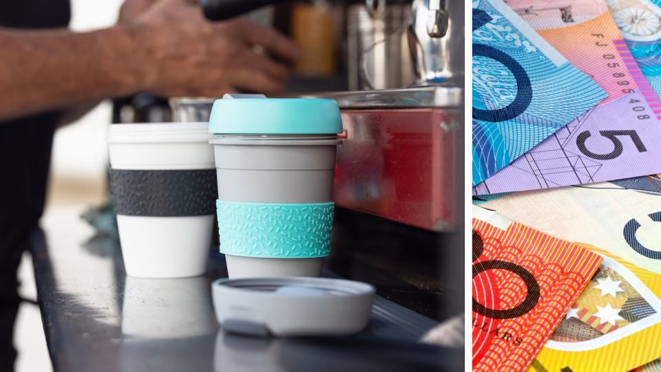 KeepCups for coffee and money