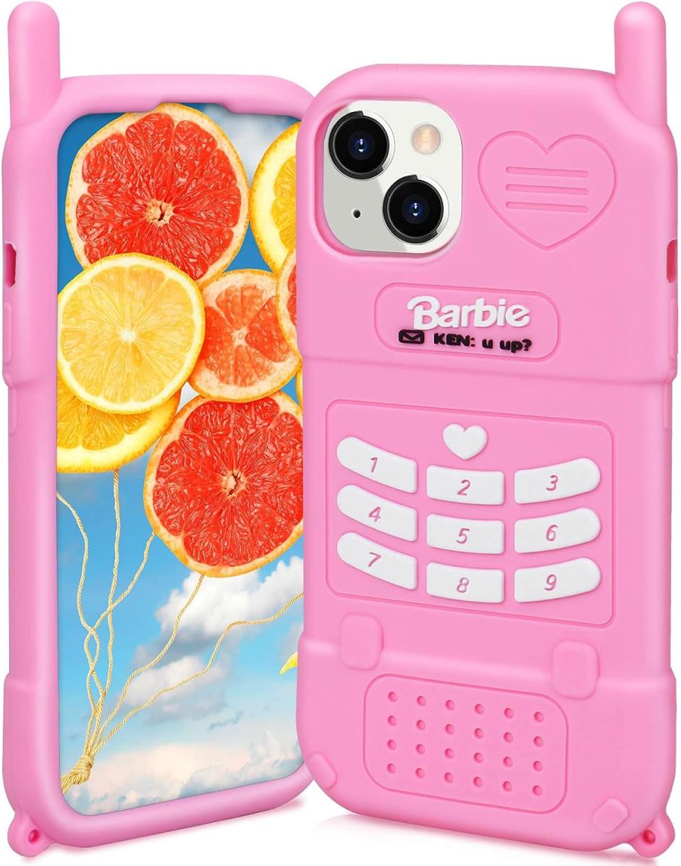 pink vintage phone-shaped iphone case