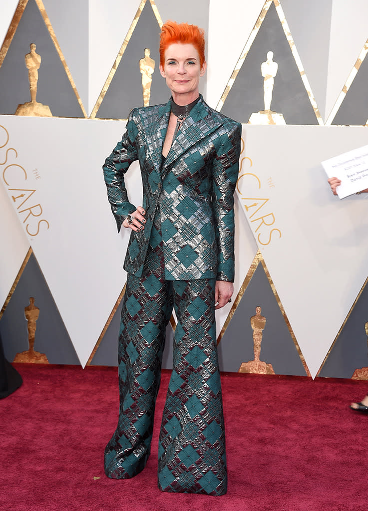 Sandy Powell attends the 88th Annual Academy Awards at the Dolby Theatre on February 28, 2016, in Hollywood, California.