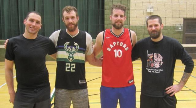 48th annual TRCCS adult volleyball tournament men’s champions are, from left: Adam Fruzen, Jeb Holbrook, Phil Holbrook and Eric Schmitz.