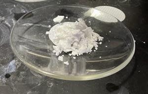 Photograph of Lithium Carbonate Product from TLC Test Work