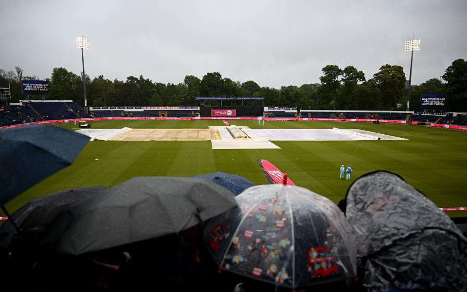 A rainy Sophia Gardens before England vs Pakistan