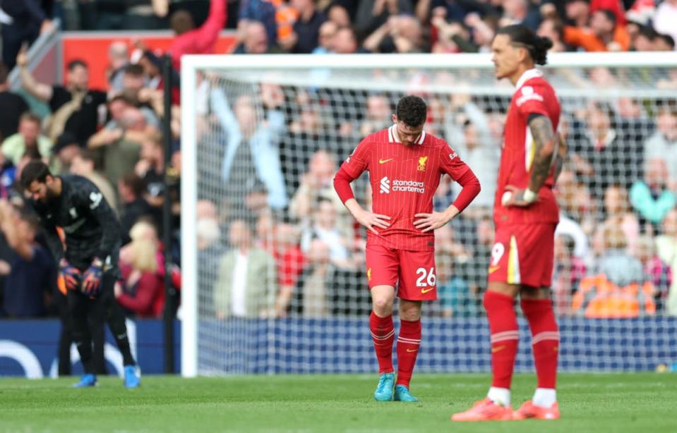 Liverpool failed to find a comeback and lost for the first time under Slot (Getty Images)