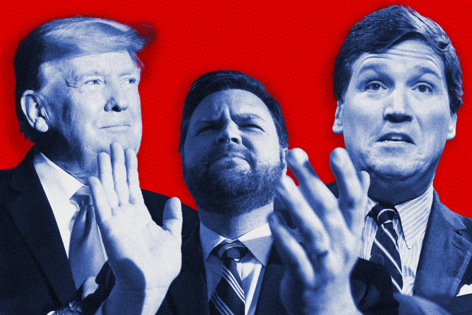 trump-vance-tucker-scoop.jpg trump-vance-tucker-scoop - Credit: Photographs in illustration by Eva Marie Uzcategui/Getty Images; Drew Angerer/Getty Images; Chip Somodevilla/Getty Images