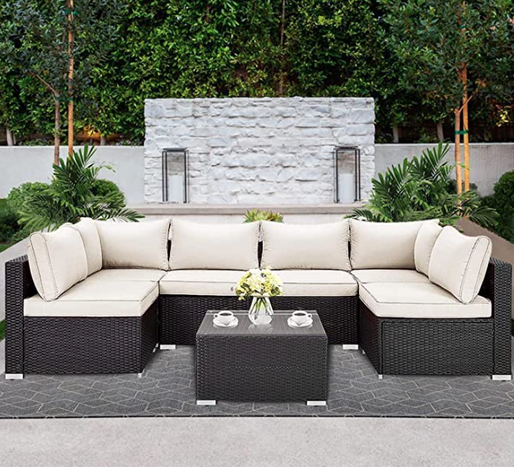 High style for low prices, get your patio polished with a new sectional before summer kicks off this weekend. (Photo: Amazon)