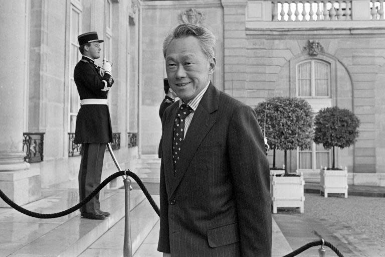 Then Singaporean Prime Minister Lee Kwan Yew at the Elysee Palace in Paris on September 27, 1978