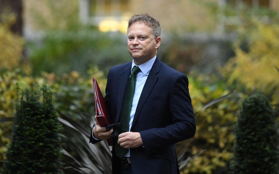 Britain's Transport Secretary Grant Shapps arrives in Downing Street for a cabinet meeting in central London - DANIEL LEAL/AFP via Getty Image