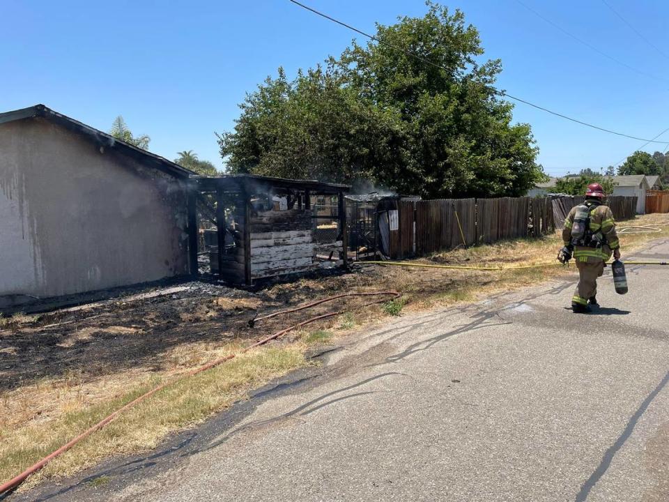 A home in the 300 block of North Burton Drive in Nipomo was badly damaged in a fire on June 29, 2022.