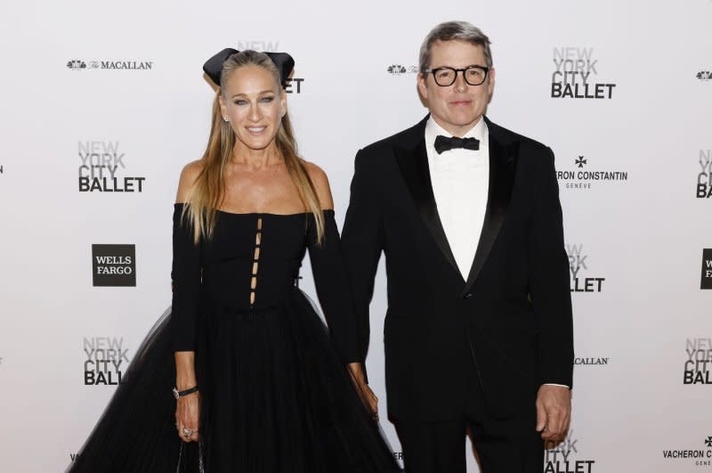 Sarah Jessica Parker (L) and Matthew Broderick attend the New York City Ballet fall gala on Thursday. Photo by John Angelillo/UPI